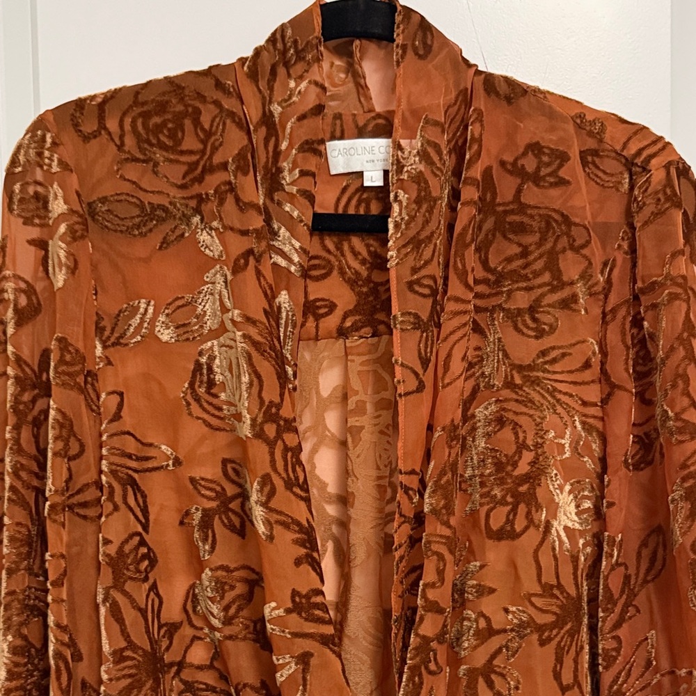 Caroline Constas Rust Floral Blouse - Picture 4 of 7